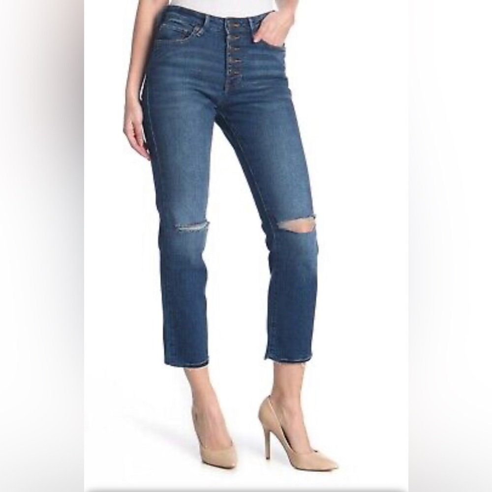 True Religion Starr High Rise Crop Straight Jeans
